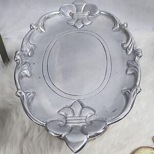 ⚜️Fleur de Lis Weighted Cast Aluminum Serving Platter
